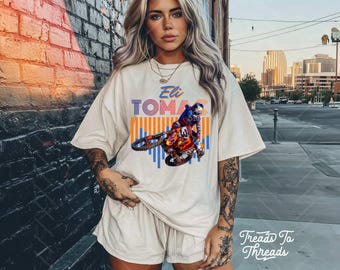 Eli Tomac Retro Graphic Shirt | Vintage Style Supercross Tee | Motocross Racing Fan Apparel | Dirt Bike MX Shirt
