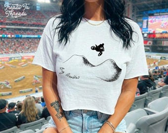 Big Doubles, Supercross Shirt, Women's Motocross Festival Crop Top, Dirt Bike Humor