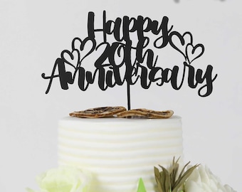 Customized Anniversary Cake Topper, Anniversary Topper, Wedding Anniversary Topper,1st/10th/20th/30th/40th Custom Anniversary Topper  [T007]