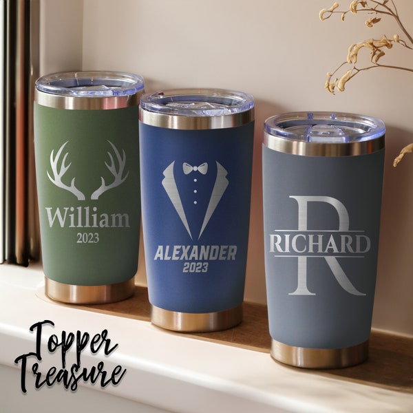 Engraved Groomsman Tumbler, Best Man Mug, Personalized Man Tumbler, Gift For Him, Father' Day Gift, Travel Tumbler, Custom Groom Cup