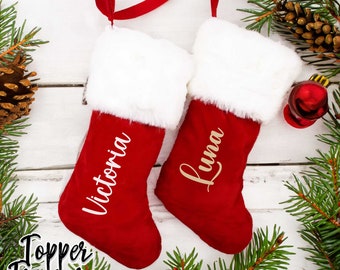 Calza di Natale personalizzata con nome, calza di Natale personalizzabile, calze di Natale per la famiglia, calze personalizzate per Natale