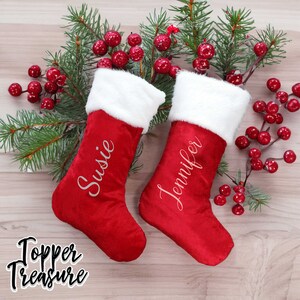 Bas de Noël de famille personnalisés avec nom, bas de Noël personnalisables, bas de Noël de famille, chaussettes personnalisées pour Noël image 1