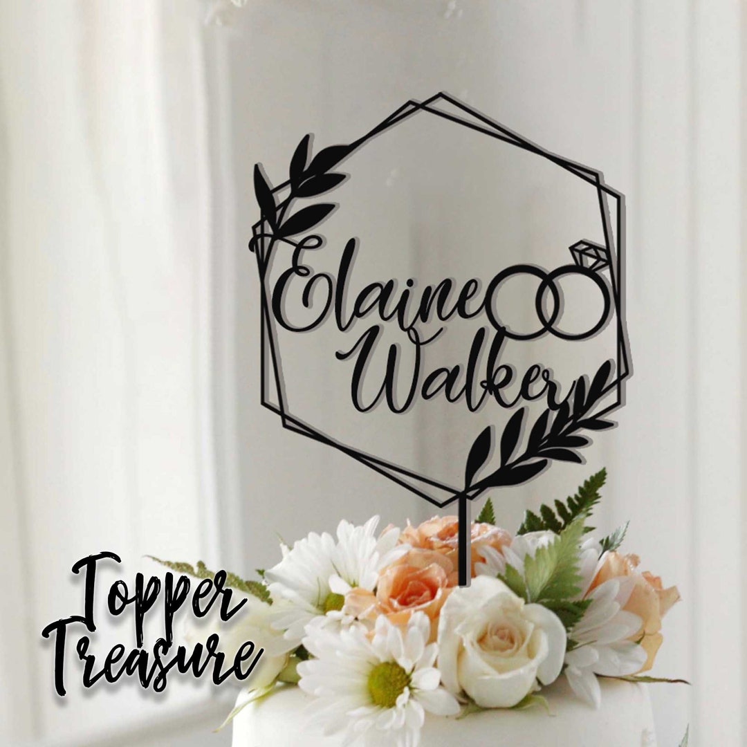 Customized Wedding Cake Topper Ring Engagement Cake Topper Etsy