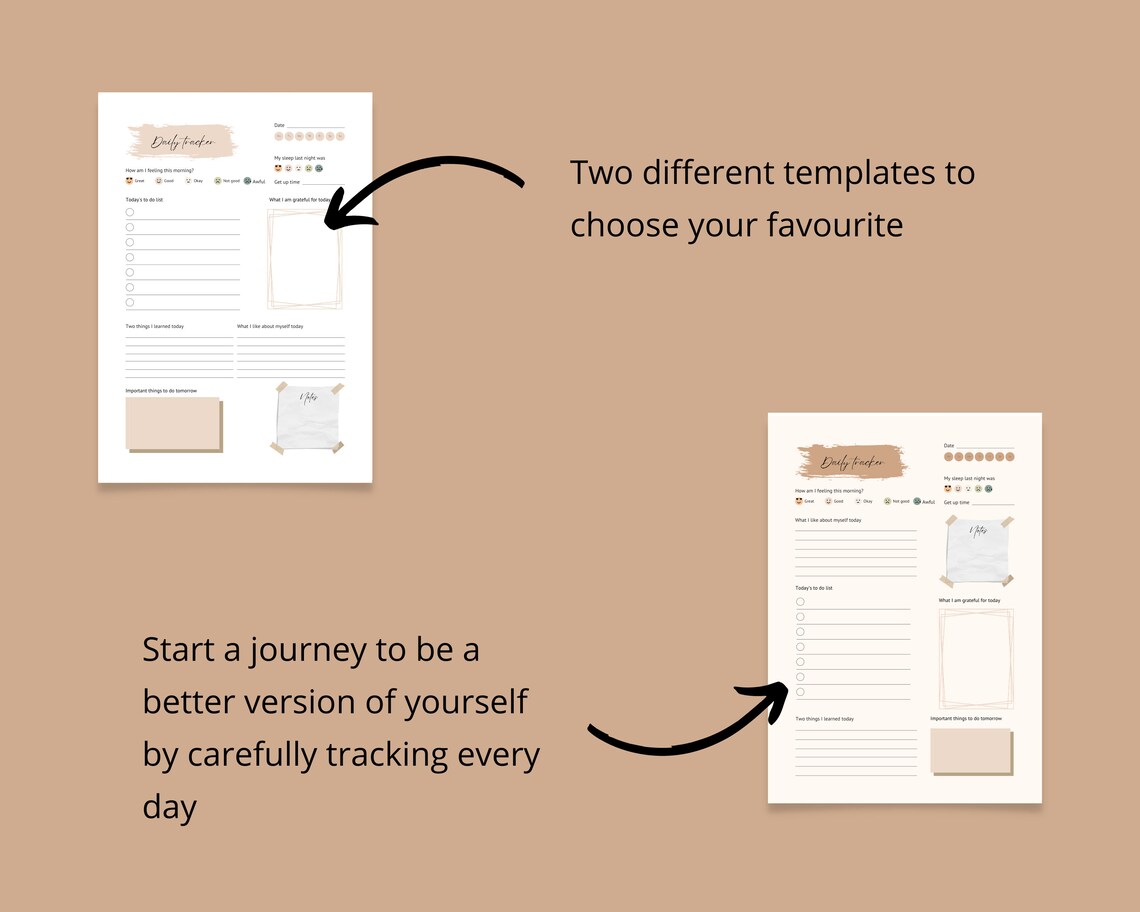 Printable Daily Planner Affirmation Journal Gratitude Day - Etsy
