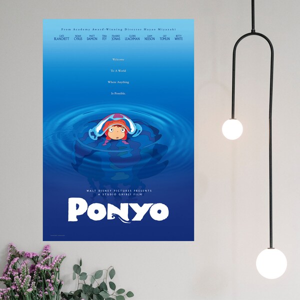 Ponyo on the Cliff by the Sea Movie Poster 2023 Film - Canvas prints Poster Gift -  Room Decor Wall Art
