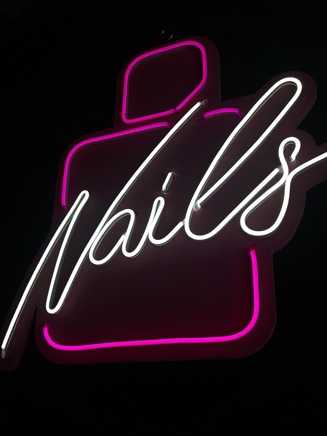 Neon Flex Nails Sign Etsy