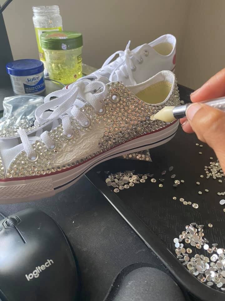 Custom All Bling Chucks - Etsy