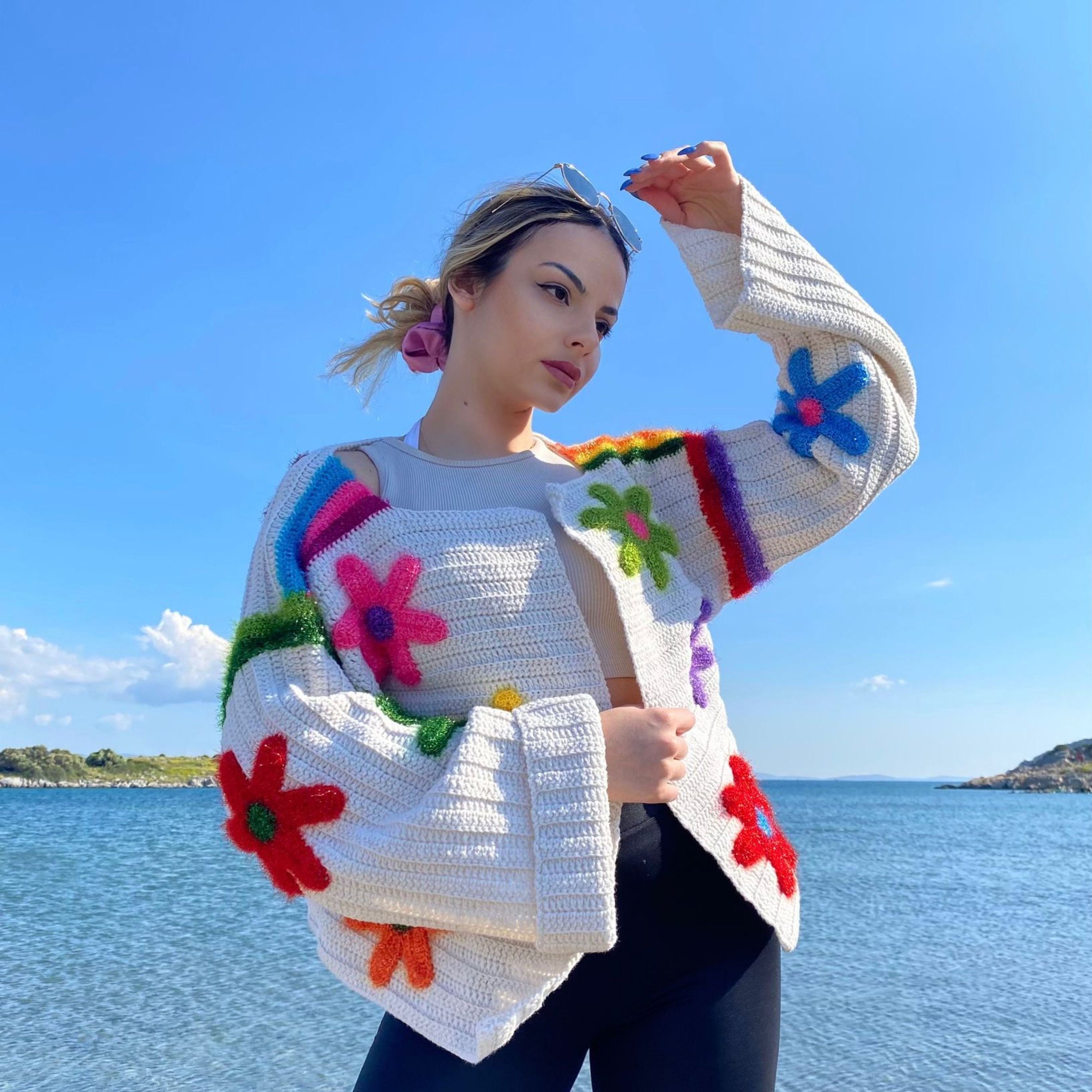 Coton Cardigan With Colorful Star Accessories, Knitwear