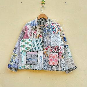 Patchwork Vestes matelassées Coton Floral Boho Style Automne Hiver Veste Manteau Streetwear Boho Matelassé Veste réversible pour les femmes image 1