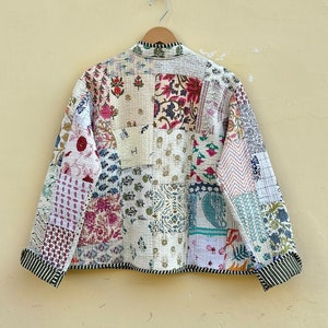 Patchwork Quilted Jackets Cotton Floral Bohemian Style Fall Winter Jacket Coat Streetwear Boho Quilted Reversible Jacket for Women image 3