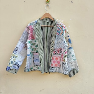 Patchwork Quilted Jackets Cotton Floral Bohemian Style Fall Winter Jacket Coat Streetwear Boho Quilted Reversible Jacket for Women image 6