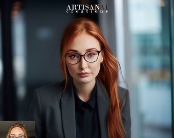 Custom AI-Enhanced Female Portrait  - Business - Headshot - Digital Download - Digital Image - Portrait - AI - Vintage - AI Portrait