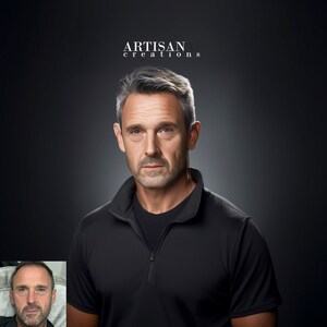 Custom AI-Enhanced Male Portrait - Business - Headshot - Digital Download - Digital Image - Portrait - AI - Vintage - AI Portrait