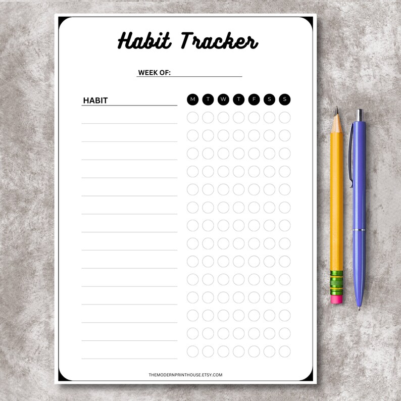 Create Good Habits Printable Habits Tracker Fillable PDF Instant ...