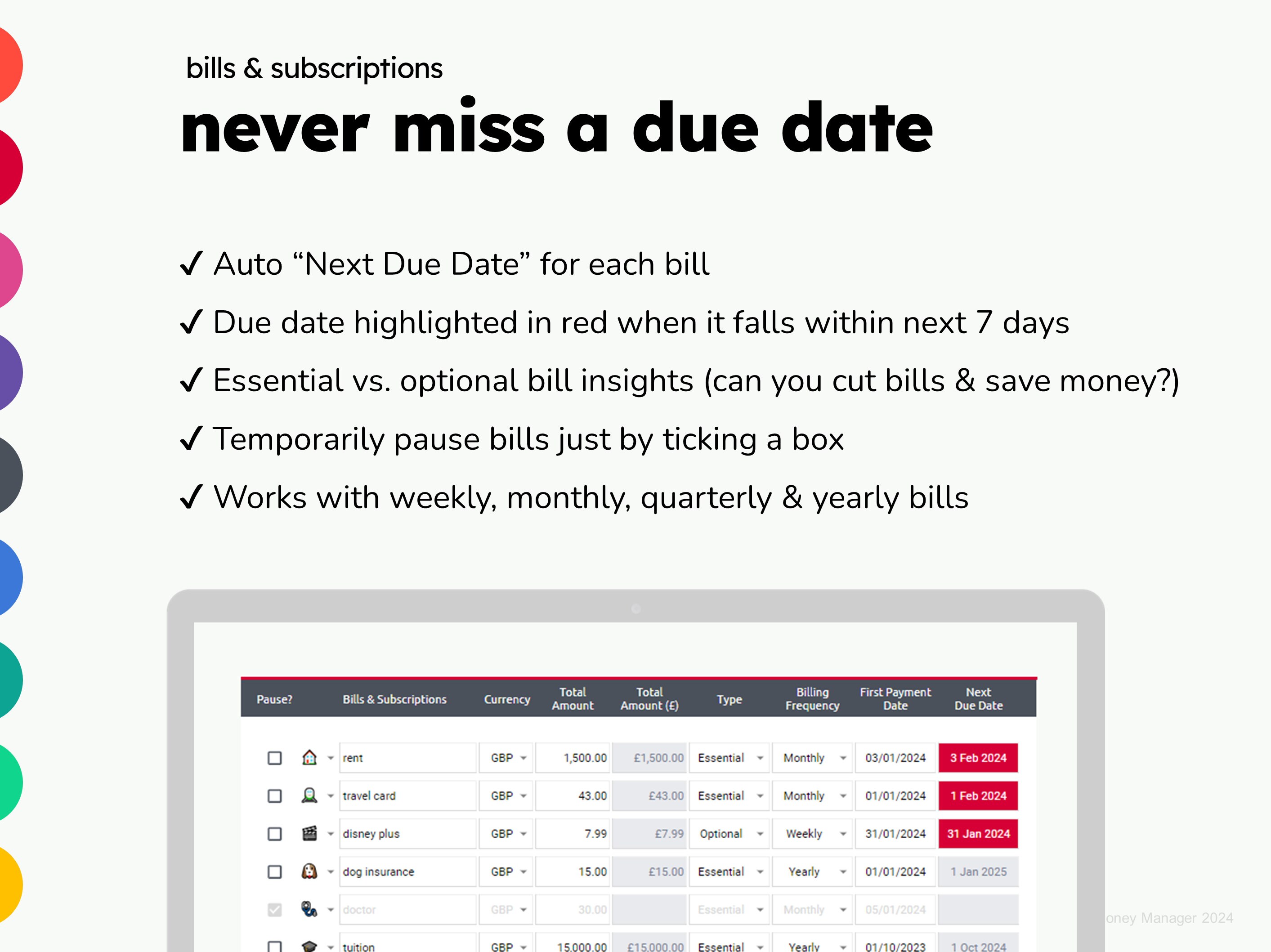 Bill & Subscription Manager: Automated Bill Tracker and Calendar ...