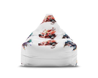 Funda para puf con estampado floral de acuarela / Estampado floral abstracto