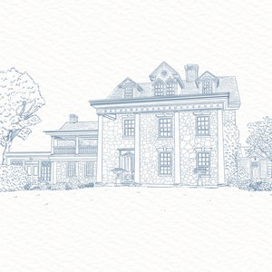 Custom Wedding Venue Drawing Digital Download image 2