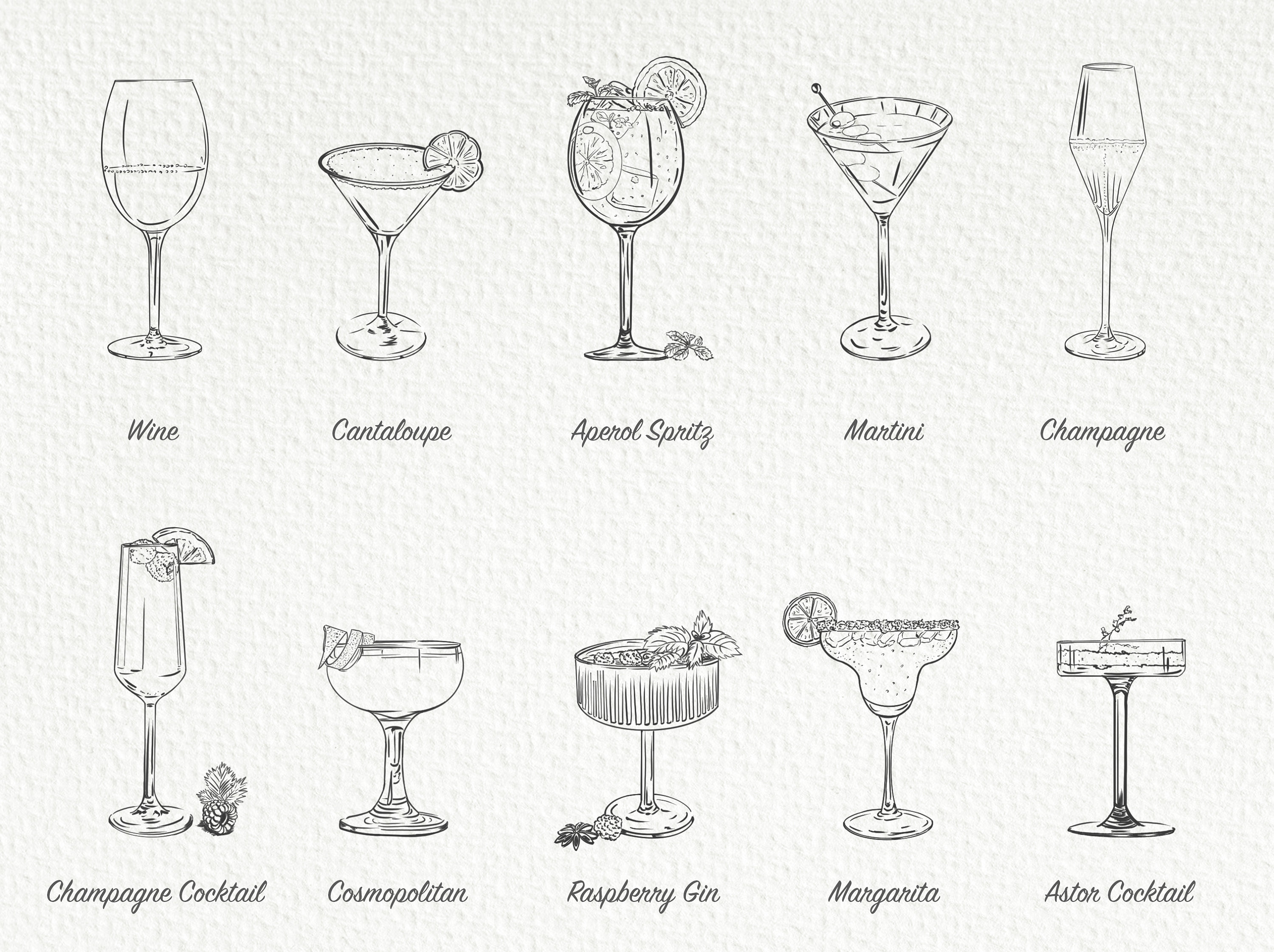 Hand-drawn Cocktail Desing - Etsy