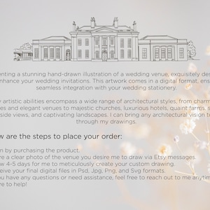 Custom Wedding Venue Drawing Digital Download image 5