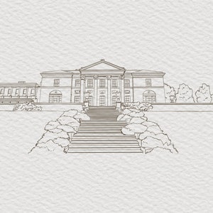 Custom Wedding Venue Drawing Digital Download image 3