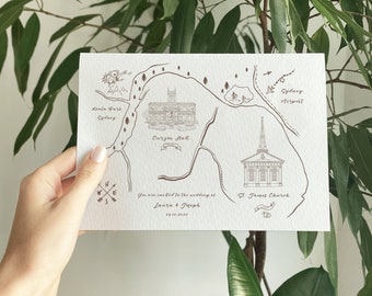Custom Wedding Map Illustration