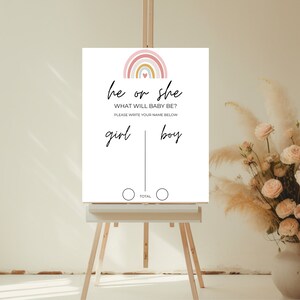 Gender Guess Board Printable, Baby Shower, Prediction Game, Instant Download, Boy or Girl Reveal Activity, DIY Party Fun
