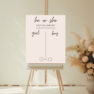 Instant Download, Gender Reveal Guessing Game, Baby Shower Printable, Boy or Girl Prediction, Baby Shower Activity, DIY Gender Guess Boar