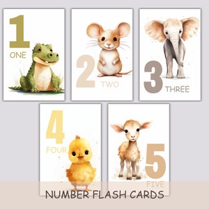 Zahlen Flash Karten, digitaler Download, Lernkarten für Kinder, druckbare Lernressourcen