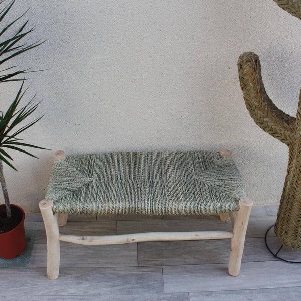 BANC MAROCAIN en Bois & Corde - 70cm ou 80cm