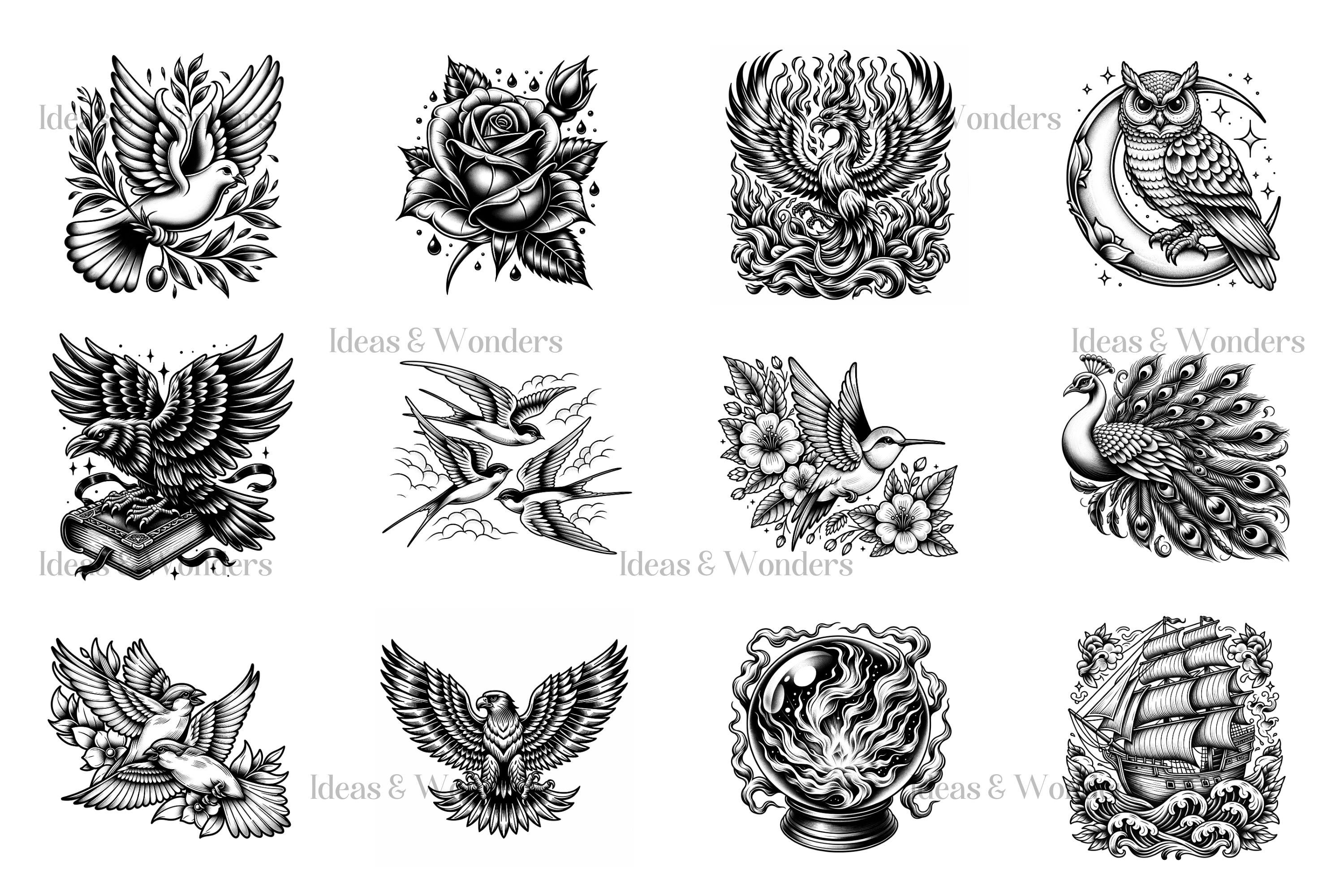50 Old School Tattoo Procreate Stamps: Traditional Designs (digital ...