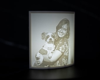 Custom 3D Printed Lithophane Picture Frame with LED Light