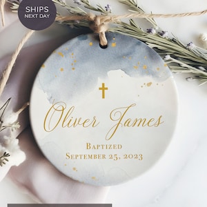 Baptism Ornament - Boys Christening Gift 2025