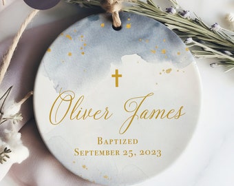 Baptism Ornament - Boys Christening Gift 2023