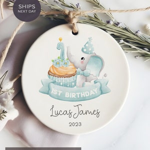 Boys Birthday Ornament - 1st Birthday Gift 2025