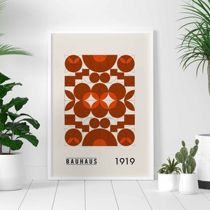 Bauhaus Geometric Minimalist Poster, Living Room Wall Art, Retro Prints, Mid Century Home Decorative Wall,  Modern Bauhaus Exhibition Poster