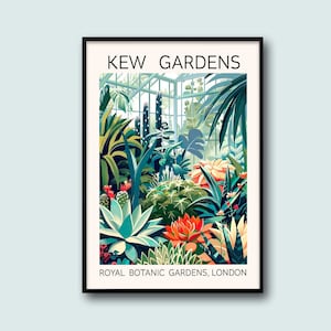 Kew Gardens Print, London The Cactus House, Botanical Poster, Kew Gardens Print, Garden Print, Vintage Poster, Living Room Wall Art Print