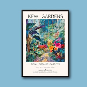 Kew Gardens Print, Flower Market Print, London Print, Botanical Gardens Print, William Morris Decor, Vintage Wall Art, Floral Art,