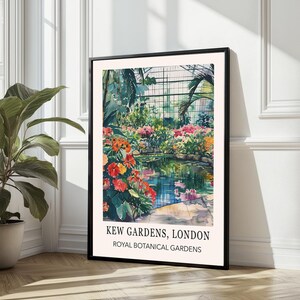 Kew Gardens Print Botanical Garden Print Vintage Floral Art Vintage Wall Art Flower Wall Art Vintage Poster Garden Print Decor London Poster