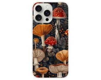 Mushroom, Trippy, Flexi Phone Case For iPhone and Samsung Phone, Vintage Boho, Fit For iPhone 11/12/13/14/15/ Samsung Phone Cases