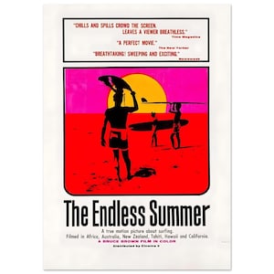 The Endless Summer © Licensed Original Reproduction Movie Print Vintage Movie Art Print Gift For Father Grand Dad Brother  Surf Movie Poster