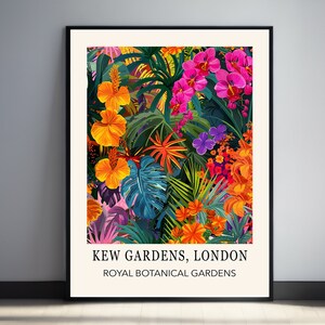 Kew Gardens Print, The Temperate House, Kew Gardens London Botanical Print, Kew Gardens Flower Print, Vintage Poster Living Room Wall Decor