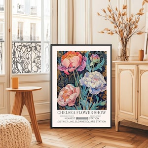 Flower Market Print, William Morris Print, London Flower Market Print, Botanical Wall Art, London Print, Floral Print, Chelsea Flower Show