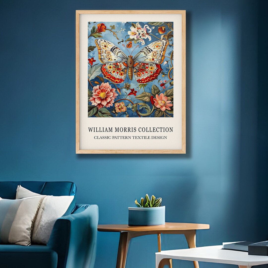 William Morris Butterfly Print Nature Inspired Arts Crafts Movement ...