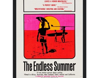 Locandina del film anni '70, stampa incorniciata di The Endless Summer, poster retrò di surf, quadro da parete a tema surf, ristampa autorizzata, regalo per la festa del papà.