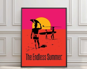 The Endless Summer Surfer Canvas Print, Mid Century Surf Canvas