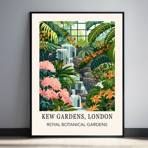 Kew Gardens Print, Botanical Wall Art, Floral Print, London Print,  William Morris Print, Garden Wall Art, Vintage Wall Art, Vintage Poster