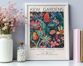 Kew Gardens Vintage Floral Art Print: Royal Botanical Garden