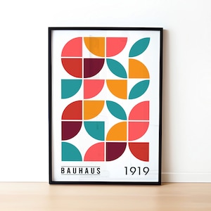 Bauhaus  Art Print, Classic Bauhaus Geometric Poster, Retro Home Decor Print, Mid Century, Modern Minimalist Bauhaus Exhibition Poster