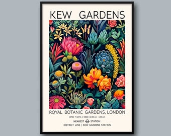Kew Gardens Vintage Floral Print: London Botanical Wall Art