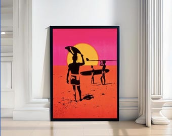 Poster di surf "Endless Summer", poster ufficiale di un film sul surf, stampa artistica vintage sulla California, arte murale retrò sulla cultura del surf, regalo per la festa del papà